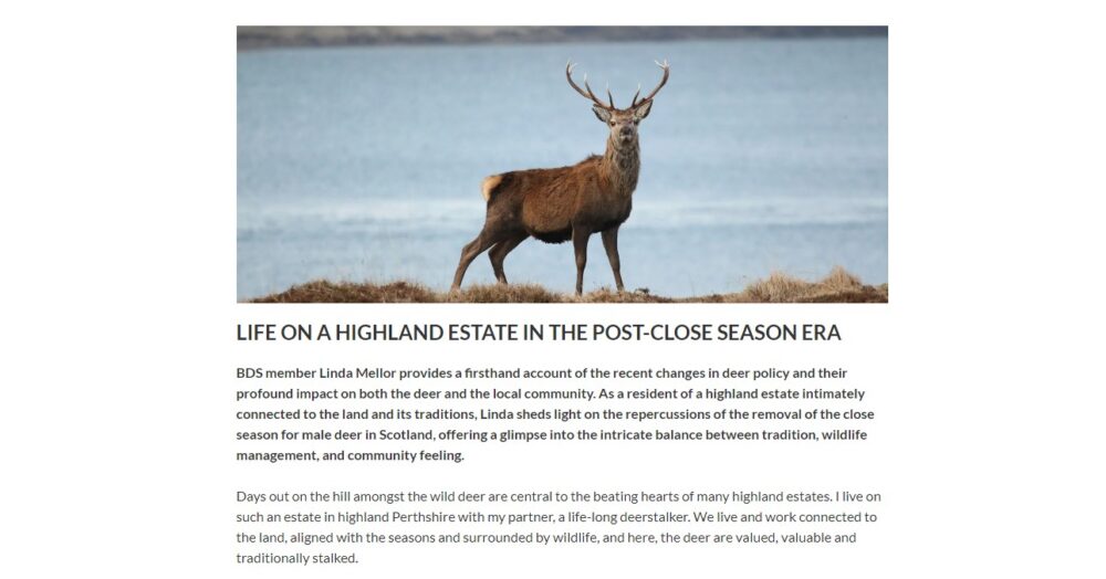 Scottish deer comment 2023
